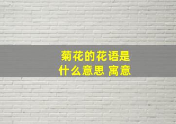 菊花的花语是什么意思 寓意